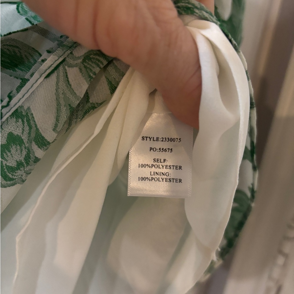 Current Air Green Leaf Pattern Blouse - image 3